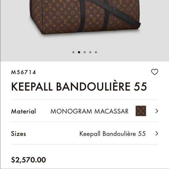 Louis Vuitton Monogram Macassar Keepall Bandoulière 55 - Picture 4 of 4